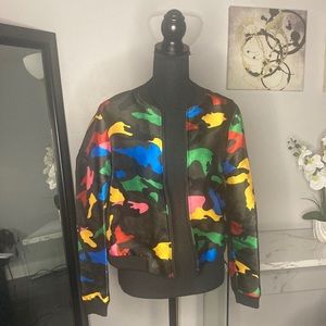 Multi Color Camouflage Bomber Jacket